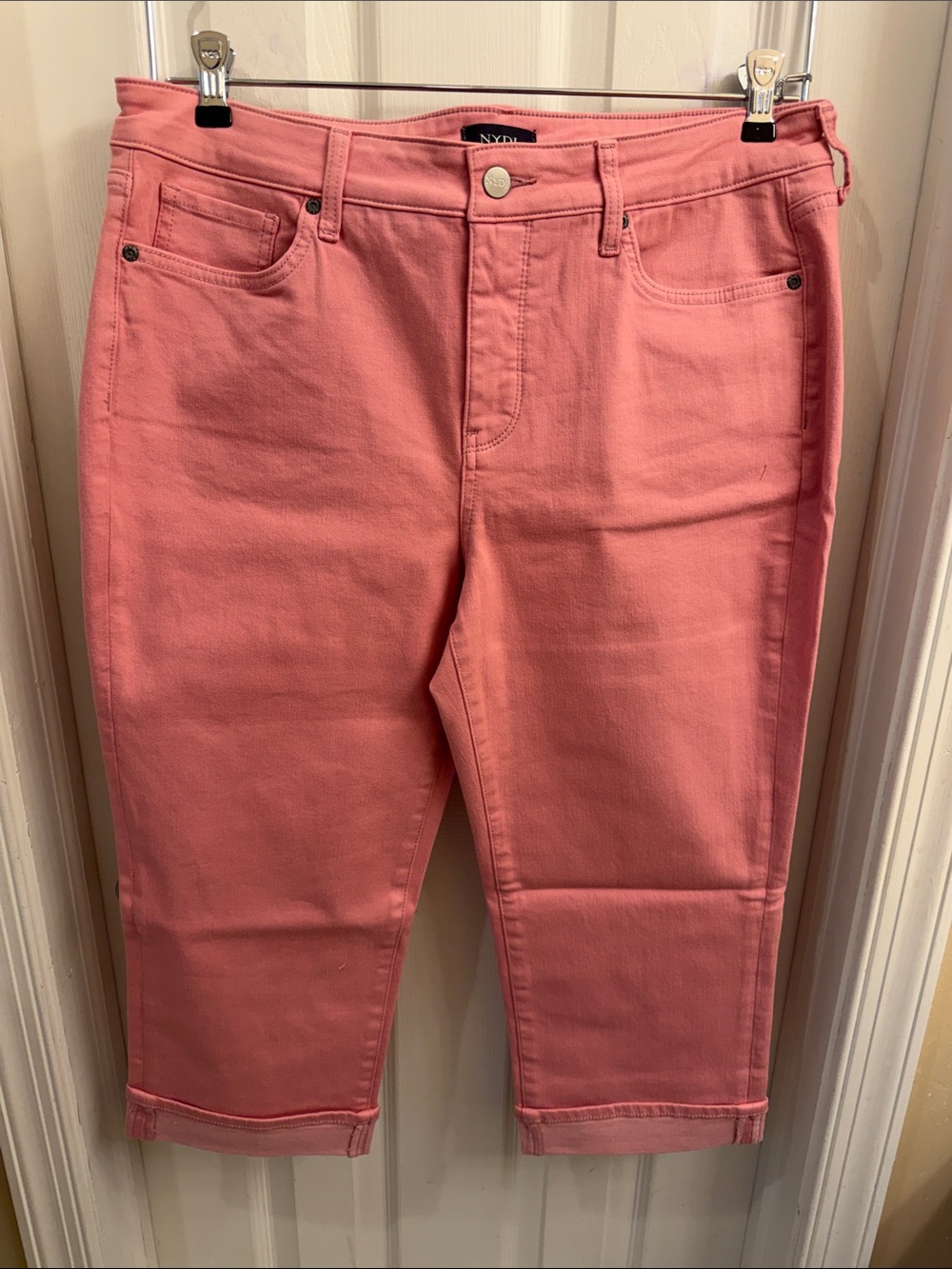 NYDJ Coral Pink Cropped Ankle Jeans